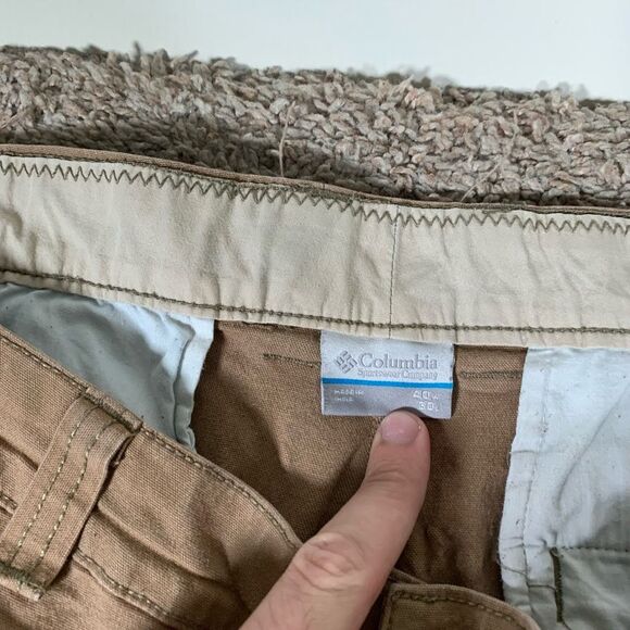 Columbia Mens 40x30 Straight Leg Active Pants Khaki 5 Pocket - Picture 9 of 14